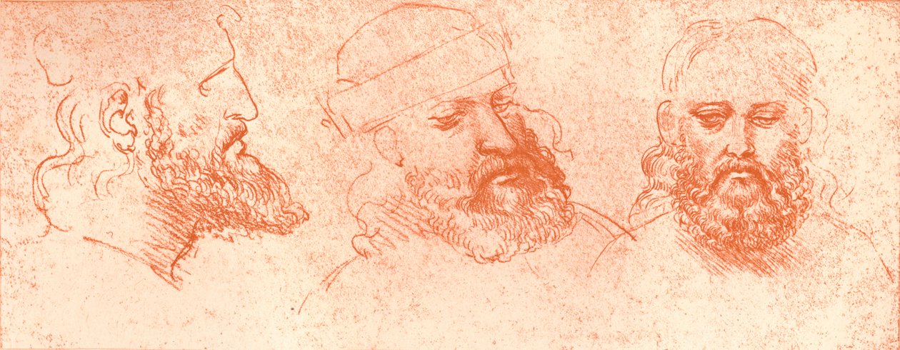رسم للرؤوس الشرقية بالطباشير الأحمر ، c1472-c1519 1883 بواسطة ليوناردو دا فينشي