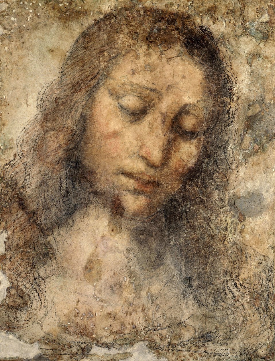 وجه يسوع المسيح ، من قبل مدرسة ليوناردو ، نسخة من العشاء الأخير لليوناردو دافنشي (1452-1519) بواسطة ليوناردو دا فينشي