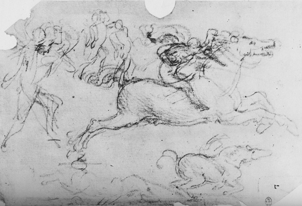 راكض الخيل وأرقام أخرى ، c1480 1945 بواسطة ليوناردو دا فينشي