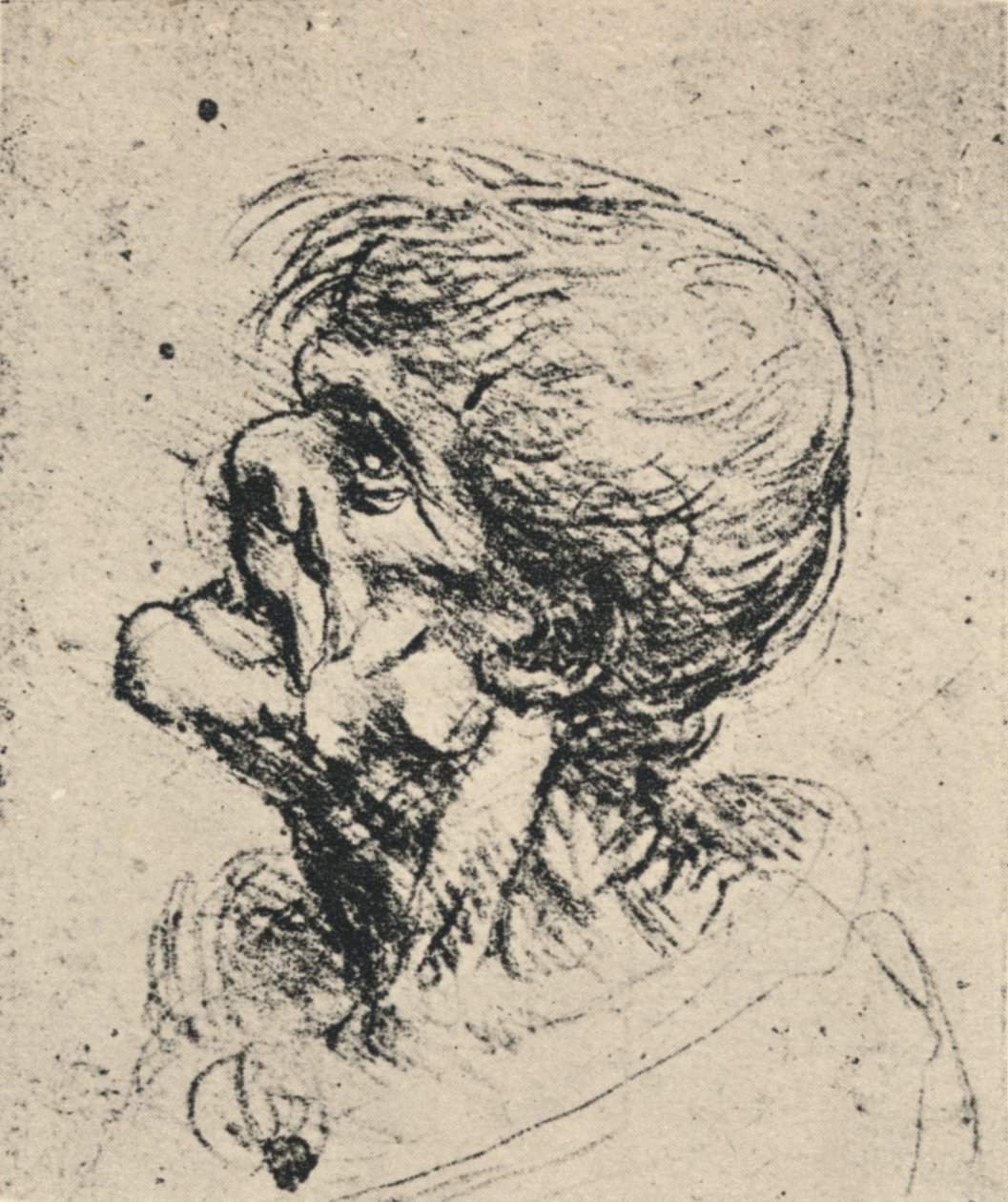 الملف Grotesque إلى اليسار ، c1480 1945 بواسطة ليوناردو دا فينشي