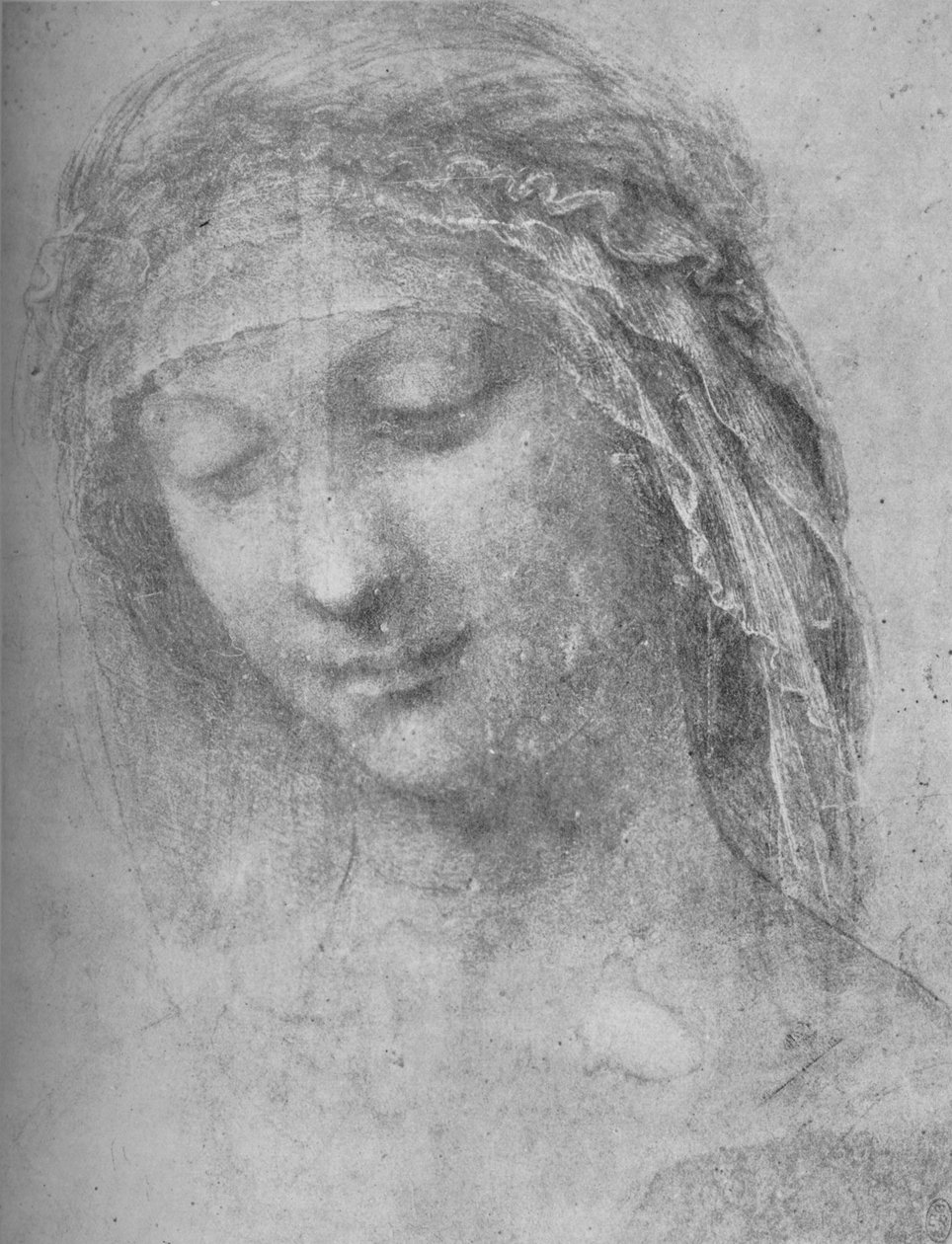 رأس امرأة ثلاثة أرباع إلى اليسار ، c1480 1945 بواسطة ليوناردو دا فينشي