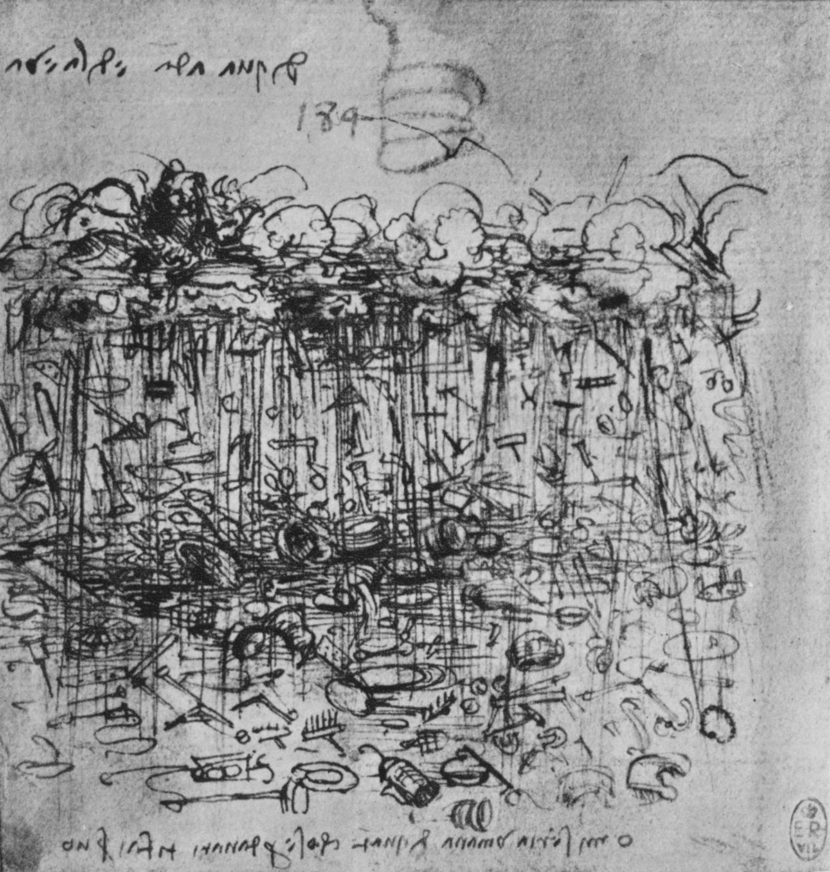 أدوات أمطرت الأرض من الغيوم ، c1480 1945 بواسطة ليوناردو دا فينشي