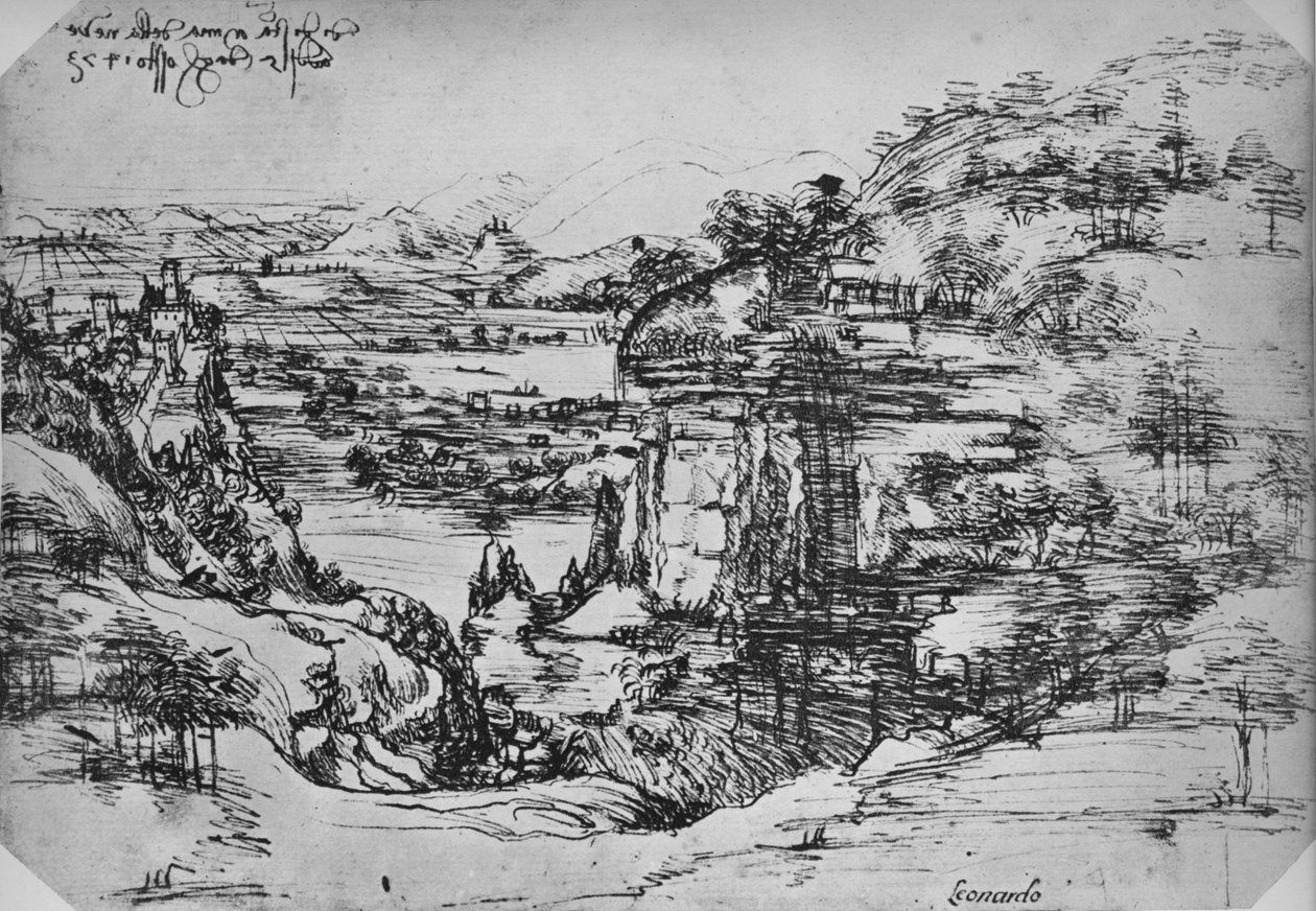 المناظر الطبيعية ، c1480 1945 بواسطة ليوناردو دا فينشي