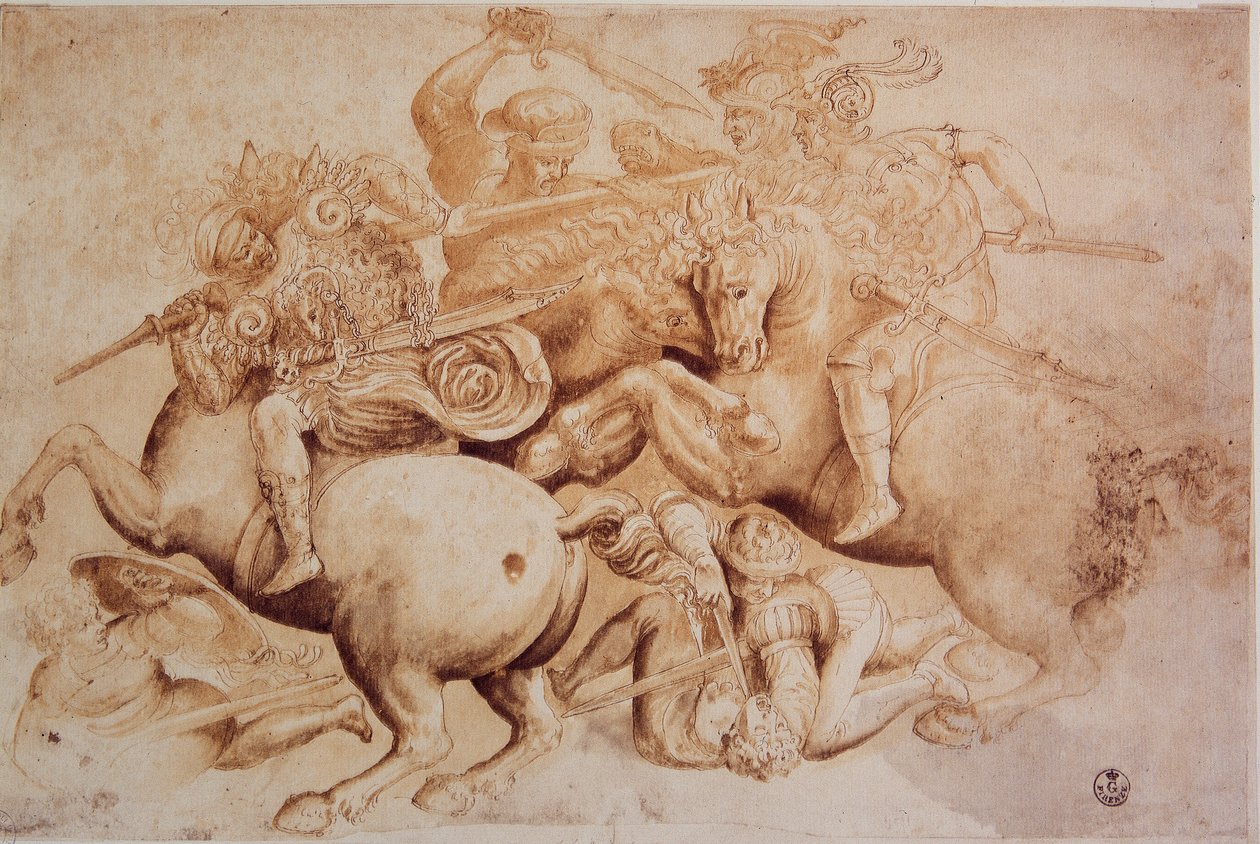 ليوناردو دافنشي (ليوناردو دافنشي) (1452-1519): نسخة من معركة أنغياري (29 يونيو) بواسطة ليوناردو دا فينشي