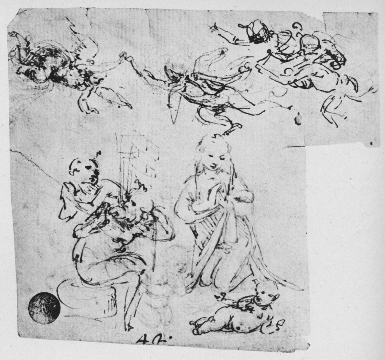 مادونا تعبد المسيح الرضيع وشخصيات أخرى ، c1480 1945 بواسطة ليوناردو دا فينشي