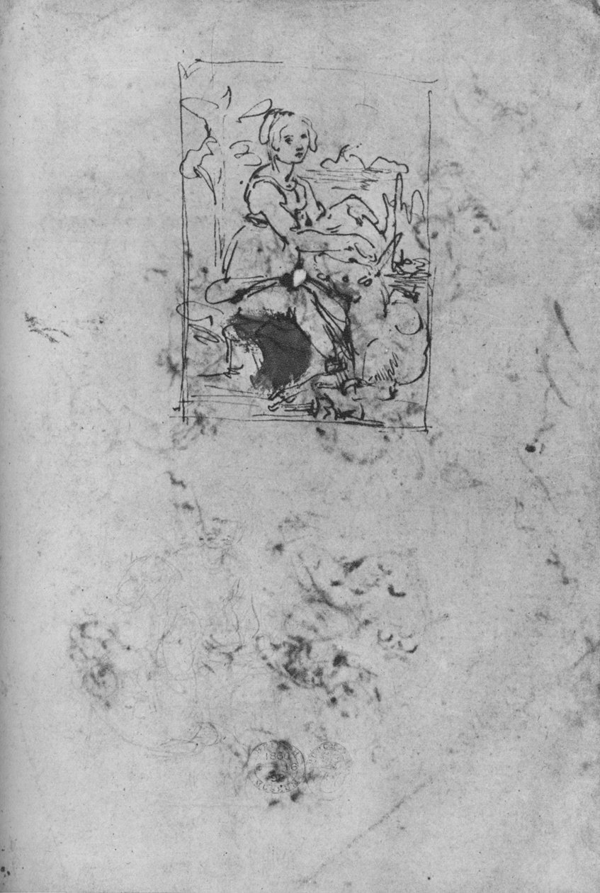 البكر مع يونيكورن ، c1478-1480 1945 بواسطة ليوناردو دا فينشي