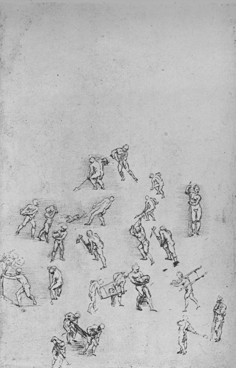حفر الرجال ، حمل الأرض ، إلخ ، c1480 1945 بواسطة ليوناردو دا فينشي