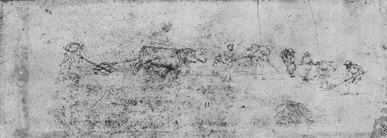 الرجال يحرث ويحفر ، c1480 1945 بواسطة ليوناردو دا فينشي