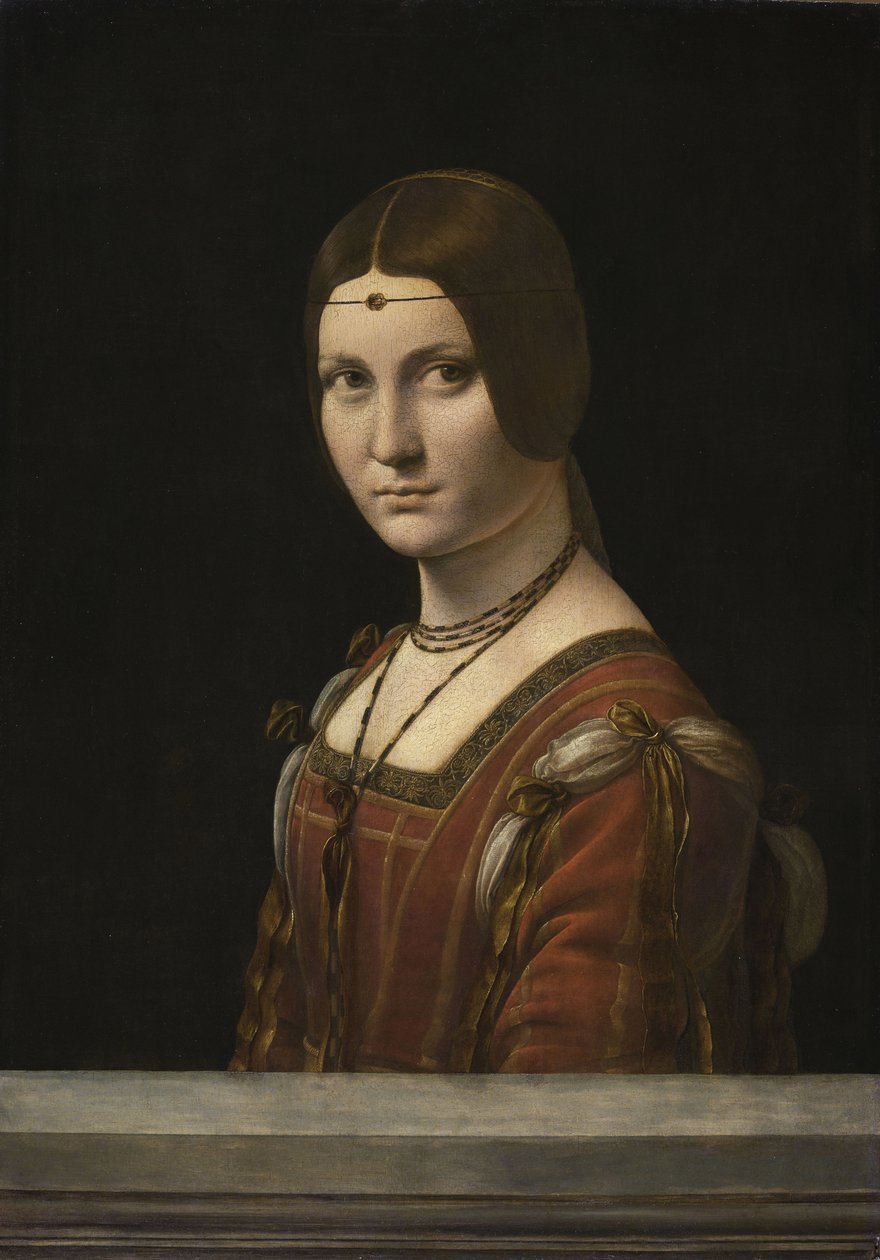 صورة لامرأة غير معروفة ، تدعى La Belle Ferronnière ، 1490-1496. بواسطة ليوناردو دافنشي،