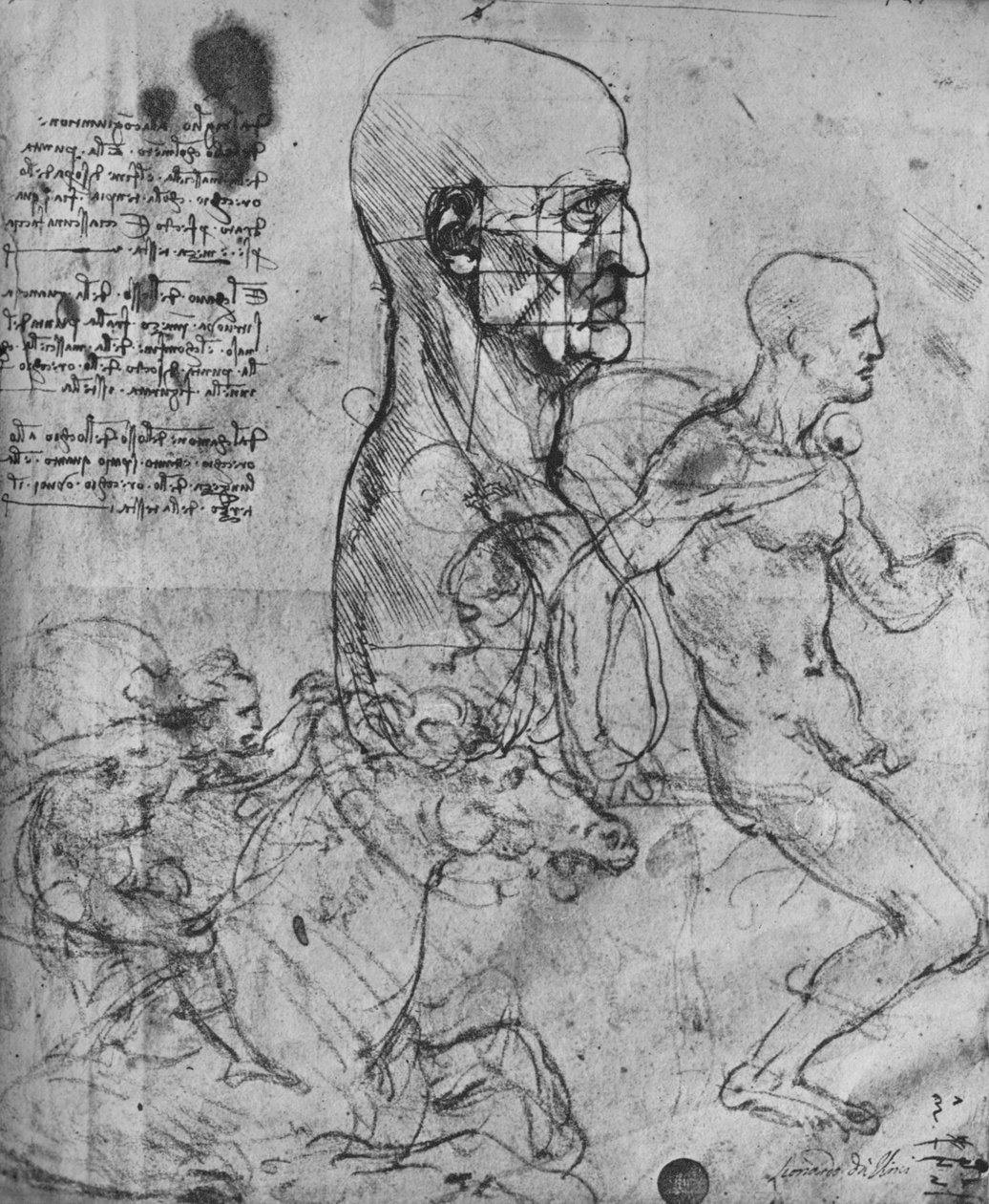 لمحة عن رجل مربّع للنسب ودراسات الفرسان ، c1480 1945 بواسطة ليوناردو دا فينشي