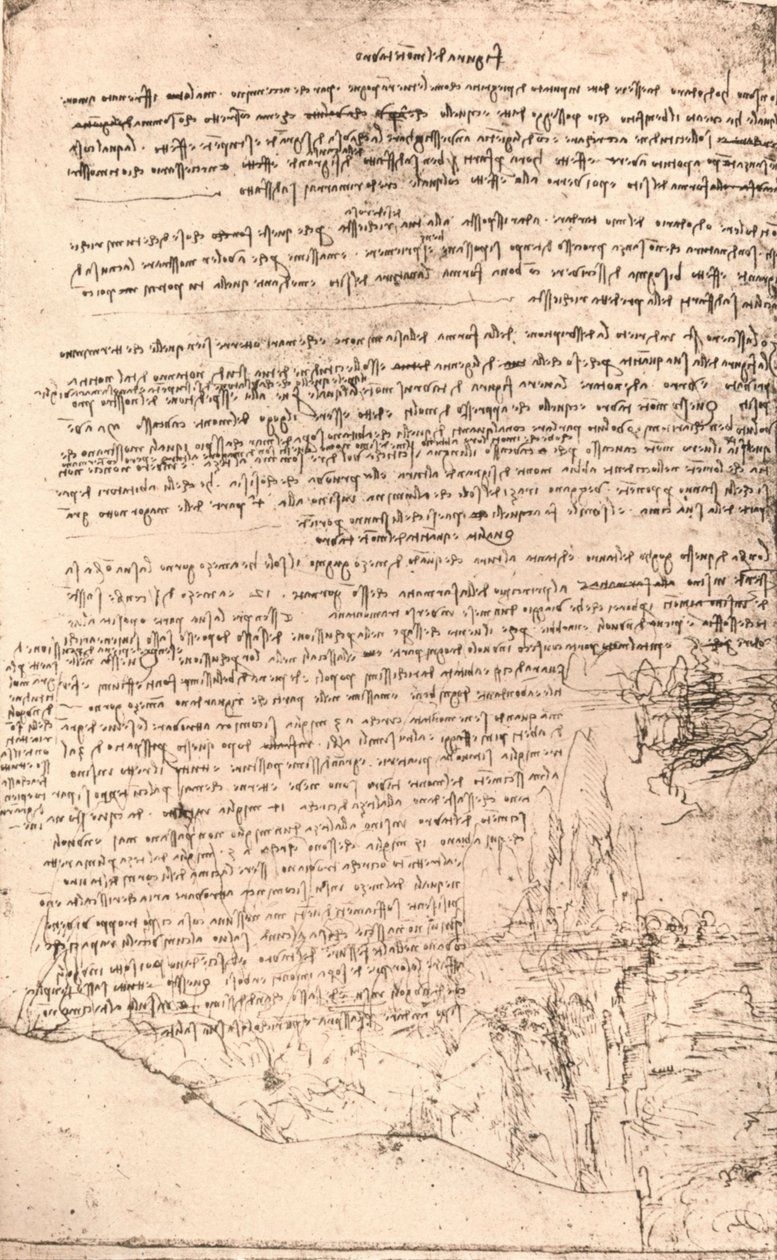 رسم تخطيطي للجبال الأرمينية ، c1472-c1519 1883 بواسطة ليوناردو دا فينشي