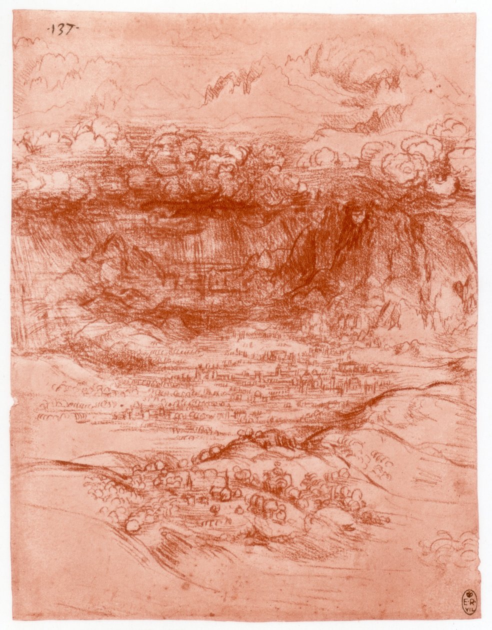 العاصفة في جبال الألب ، c1503-1505 بواسطة ليوناردو دا فينشي