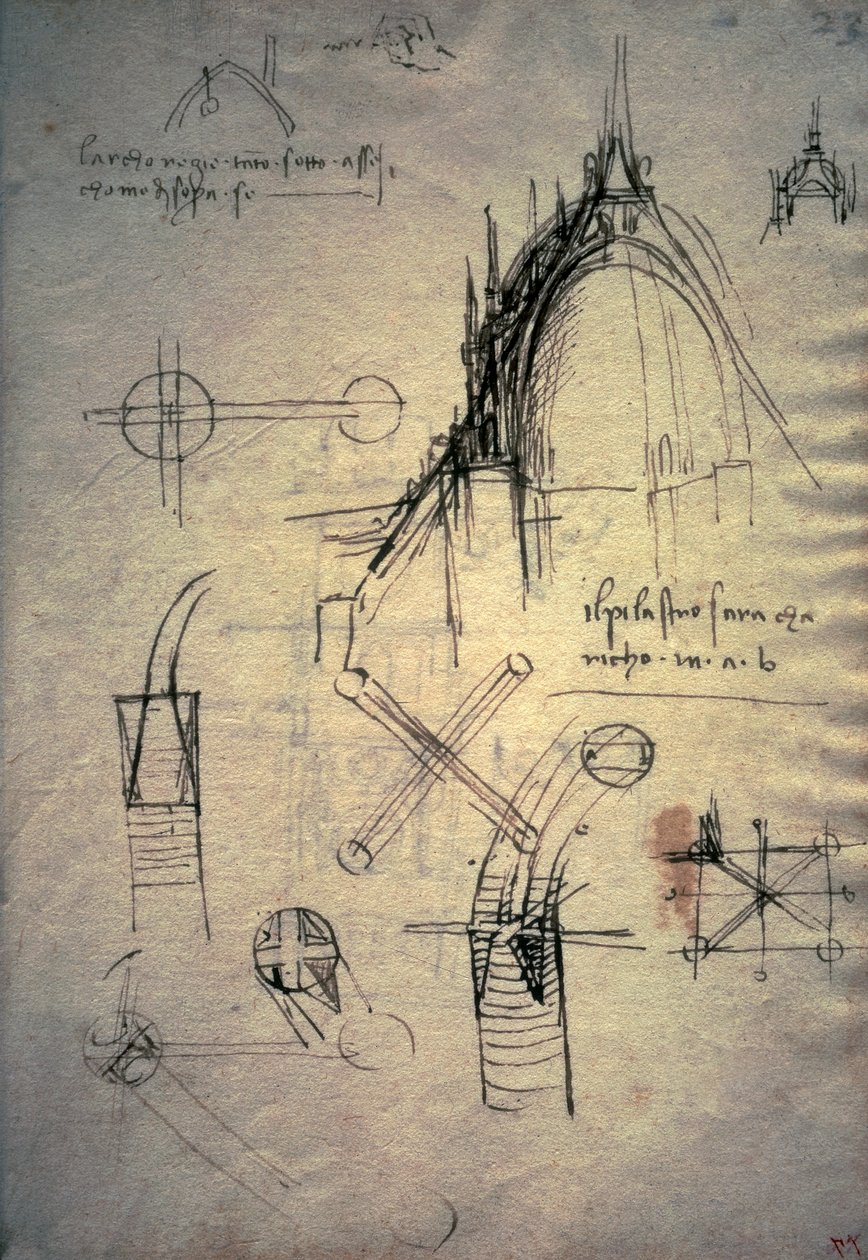 دراسات عن فانوس الكاتدرائية، Codex Trivulzianus بواسطة ليوناردو دا فينشي