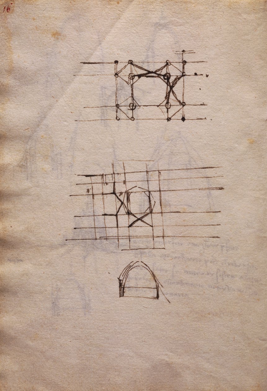 دراسات لفانوس الكاتدرائية ، من Codex Trivulzianus بواسطة ليوناردو دا فينشي