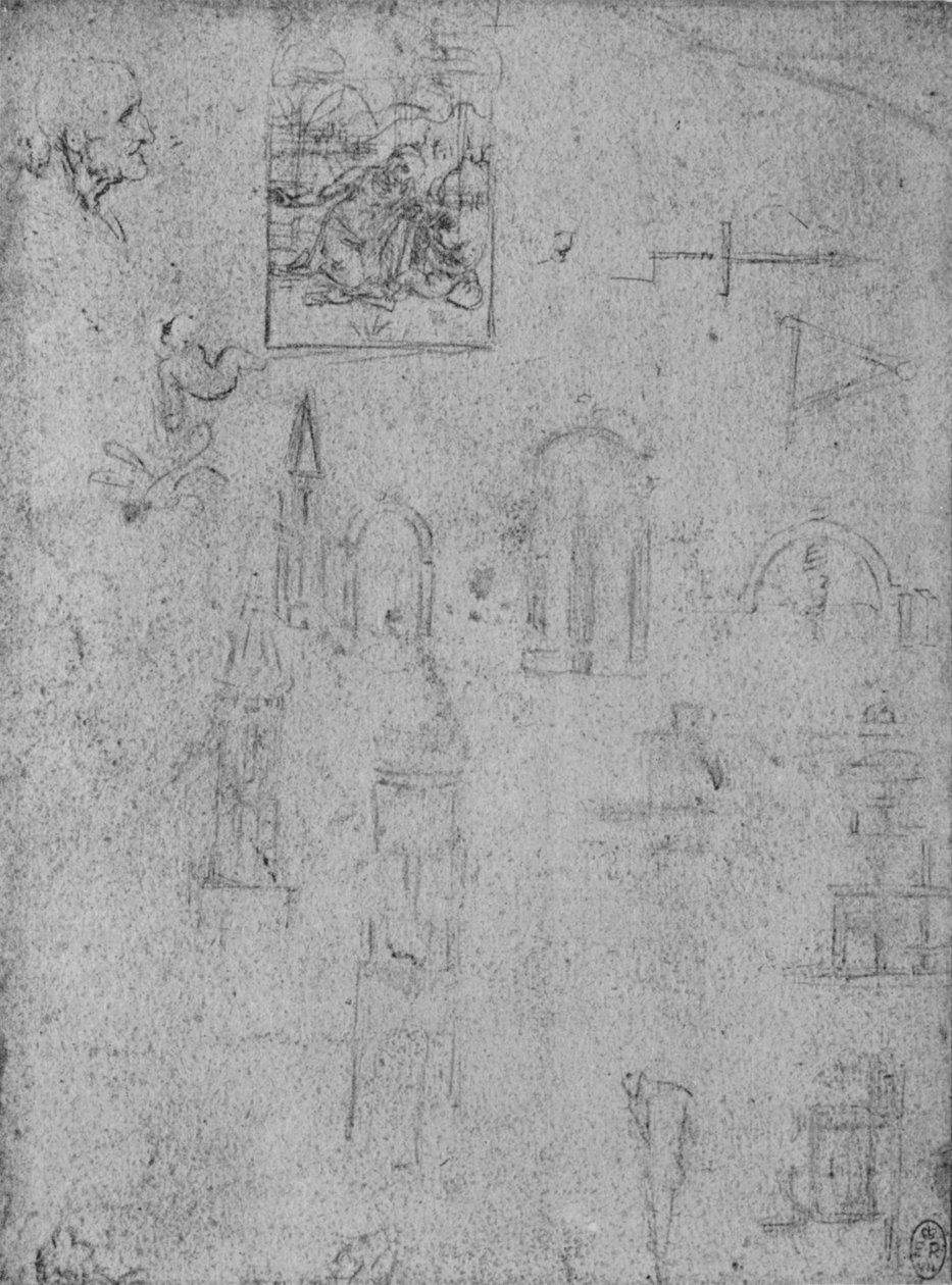 دراسات العمارة والعذراء العذراء المسيح المسيح ، c1480 1945 بواسطة ليوناردو دا فينشي