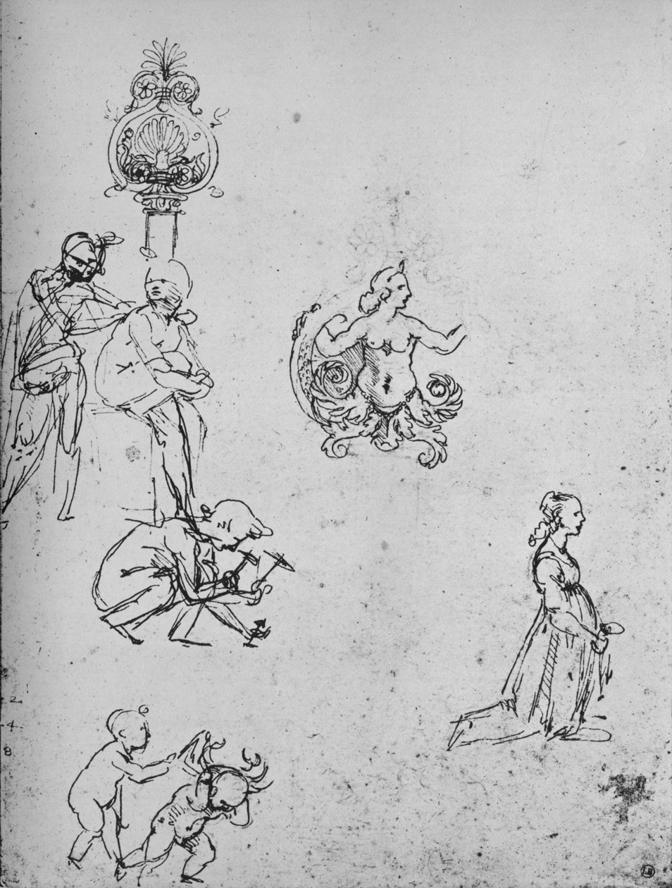 دراسات في الأشكال والديكورات ، c1480 1945 بواسطة ليوناردو دا فينشي