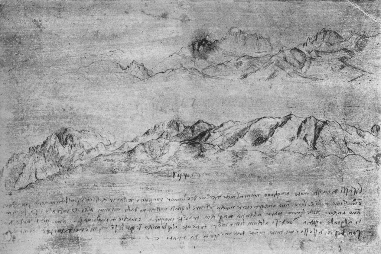 دراسات سلاسل الجبال ، c1480 1945 بواسطة ليوناردو دا فينشي