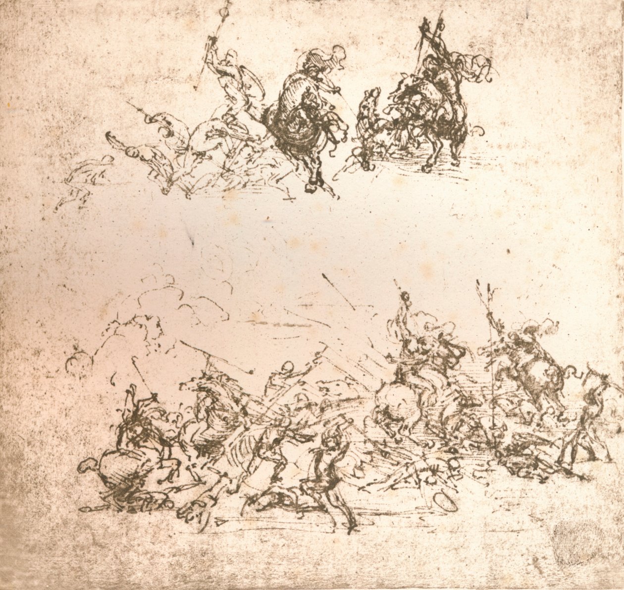 دراسة للرسوم المتحركة لمعركة Anghiari ، c1472-c1505 1883 بواسطة ليوناردو دا فينشي