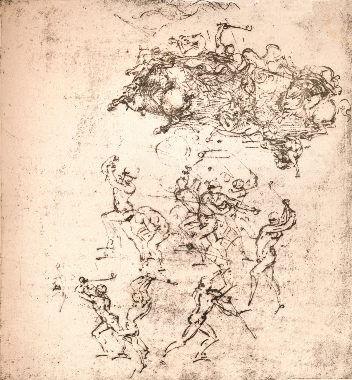 دراسة للرسوم المتحركة لمعركة Anghiari ، c1472-c1505 1883 بواسطة ليوناردو دا فينشي