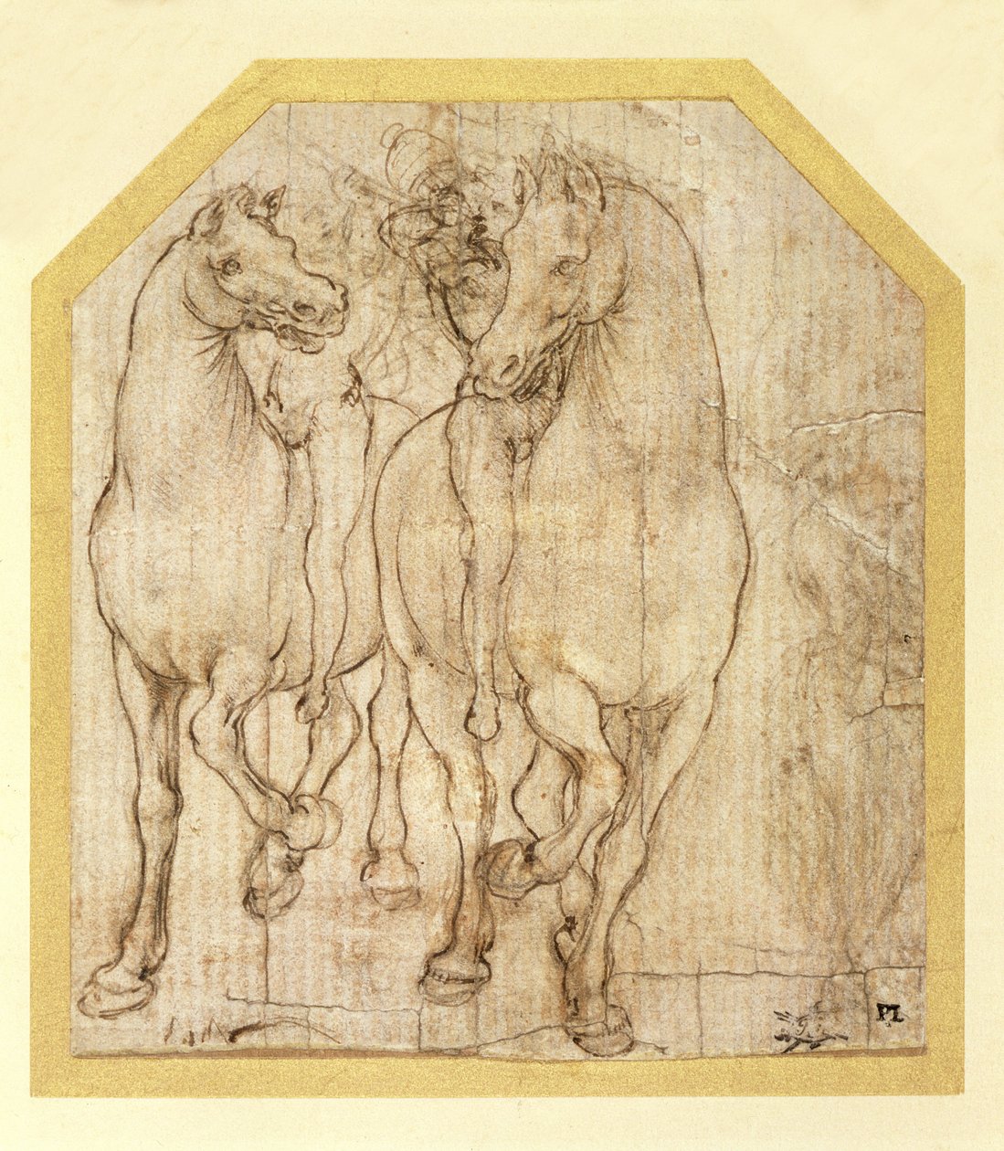 دراسة الخيول والفرسان ، ج 1480 (نقطة معدنية على الورق) بواسطة ليوناردو دا فينشي