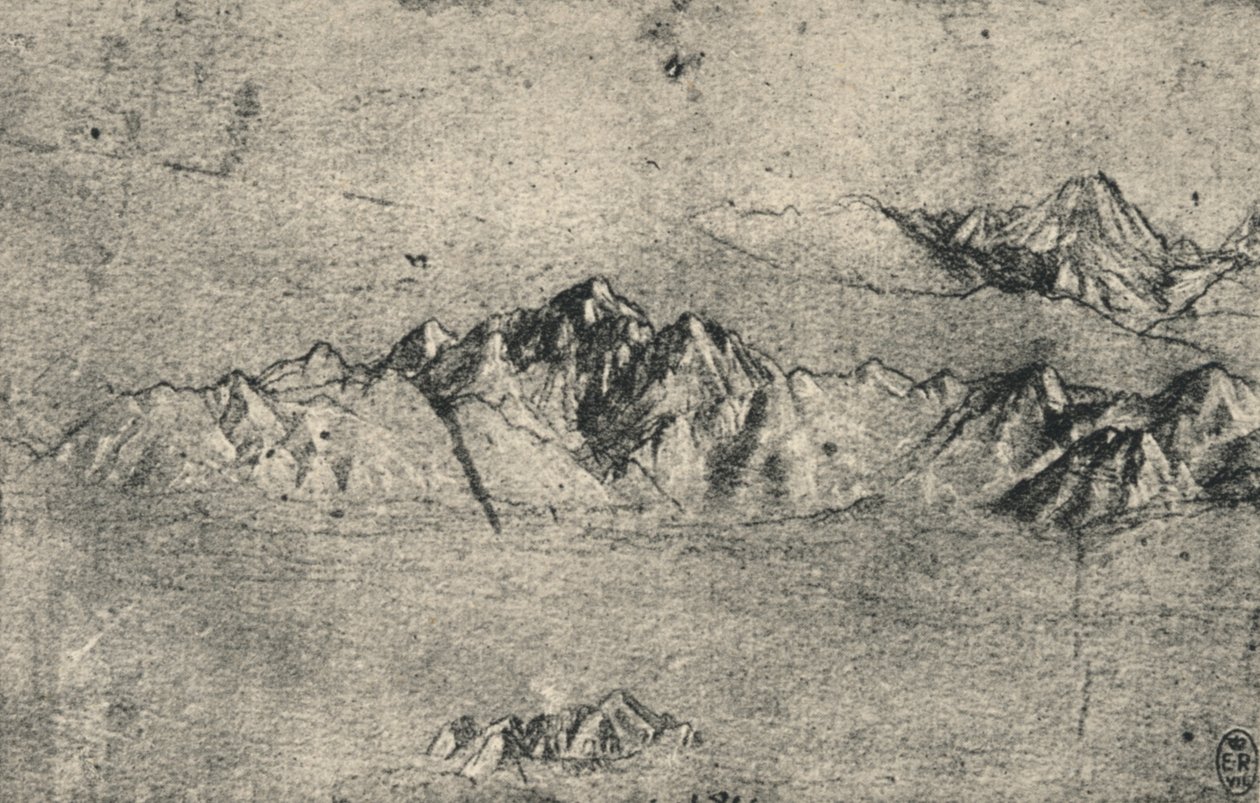 دراسة سلاسل الجبال ، c1480 1945 بواسطة ليوناردو دا فينشي
