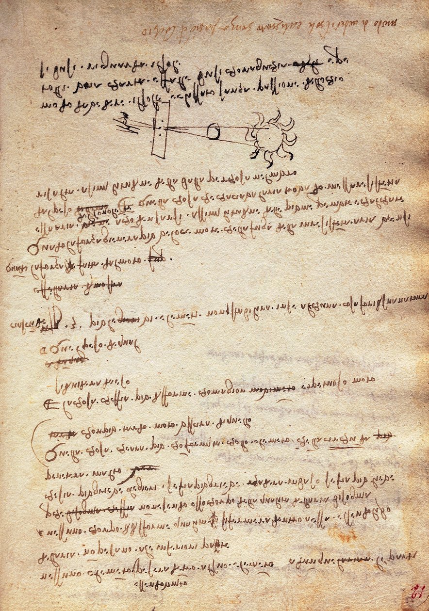 دراسة تقنية مراقبة كسوف الشمس Codex Trivulzianus بواسطة ليوناردو دا فينشي