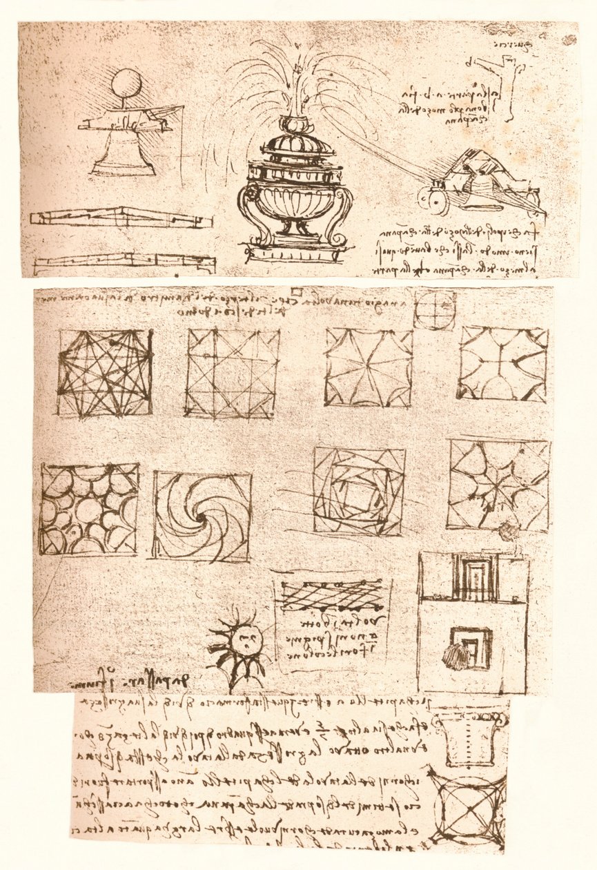 ثلاثة رسومات معمارية ، c1472-c1519 1883 بواسطة ليوناردو دا فينشي