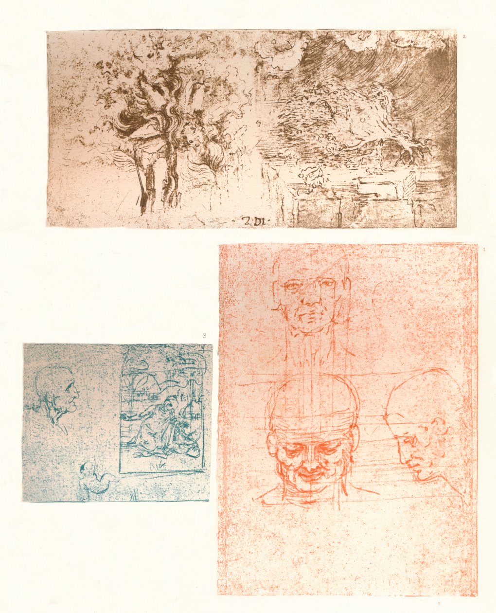 ثلاثة رسومات ، c1472-c1519 1883 بواسطة ليوناردو دا فينشي