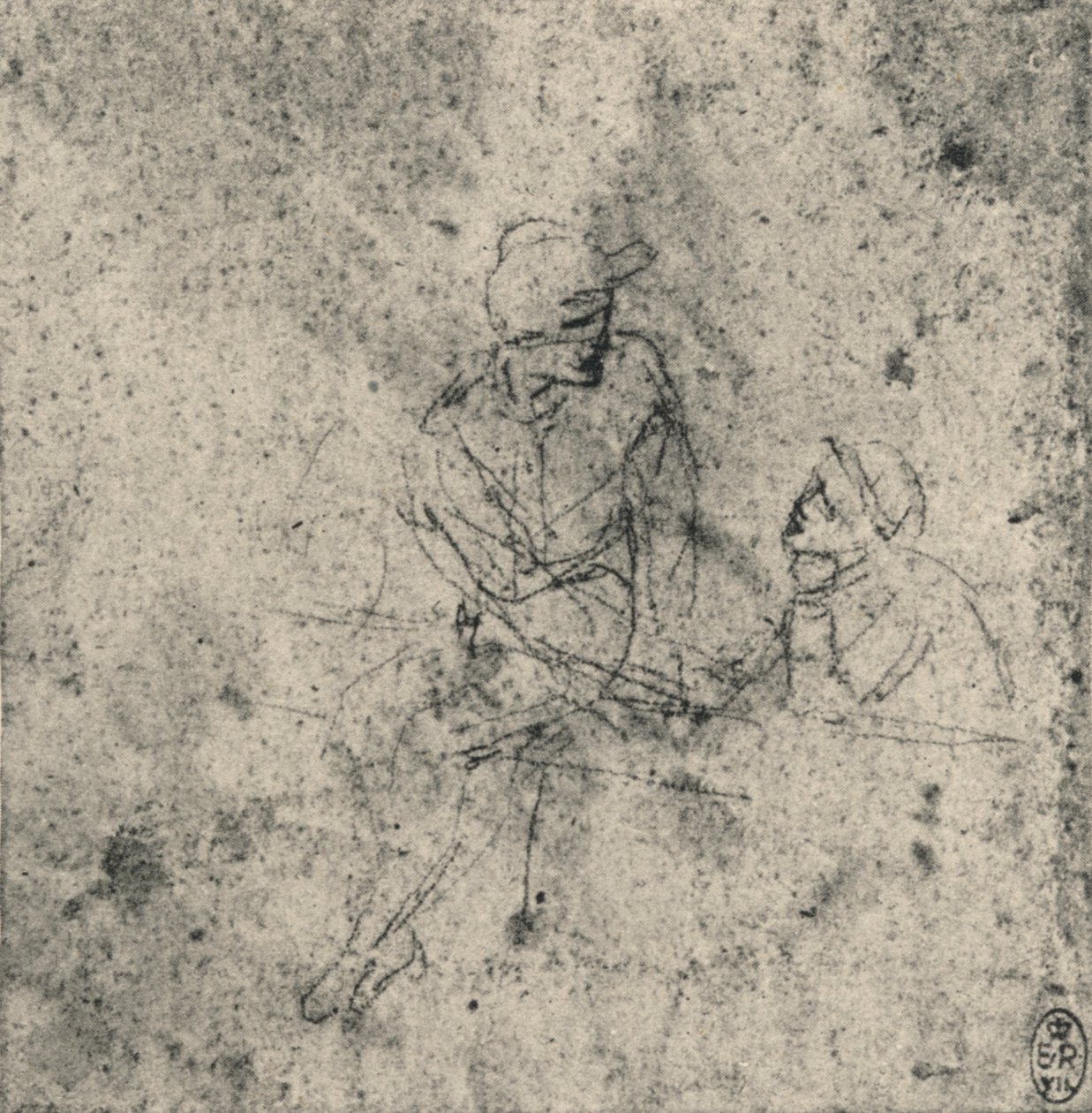 رقمان في المحادثة ، c1480 1945 بواسطة ليوناردو دا فينشي