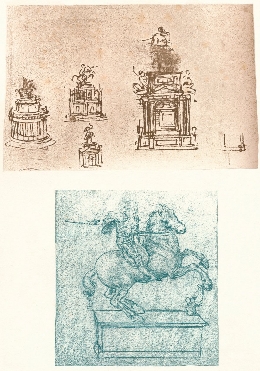 دراستان تحضيريتان لنصب سفورزا ، c1482-c1499 1883 بواسطة ليوناردو دا فينشي