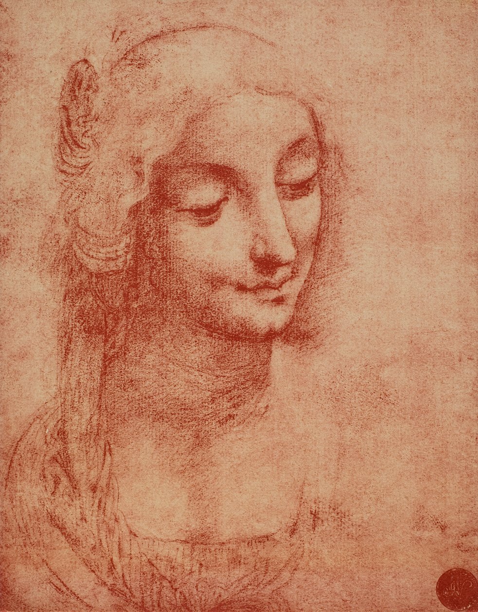 وجه امرأة ، رسم ليوناردو دافنشي. المعارض الأكاديمية ، البندقية بواسطة ليوناردو دا فينشي