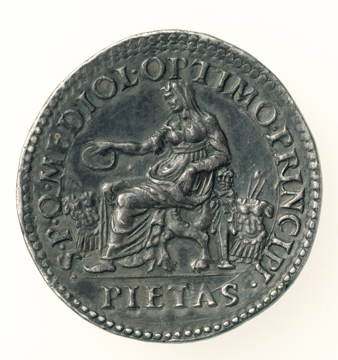 Testone of Charles V (1500-58) دوق ميلانو ، محفور بصبغة ، 1535-56 (عكسي) (فضي) (للوجه الآخر انظر 168054) بواسطة ليون ليوني