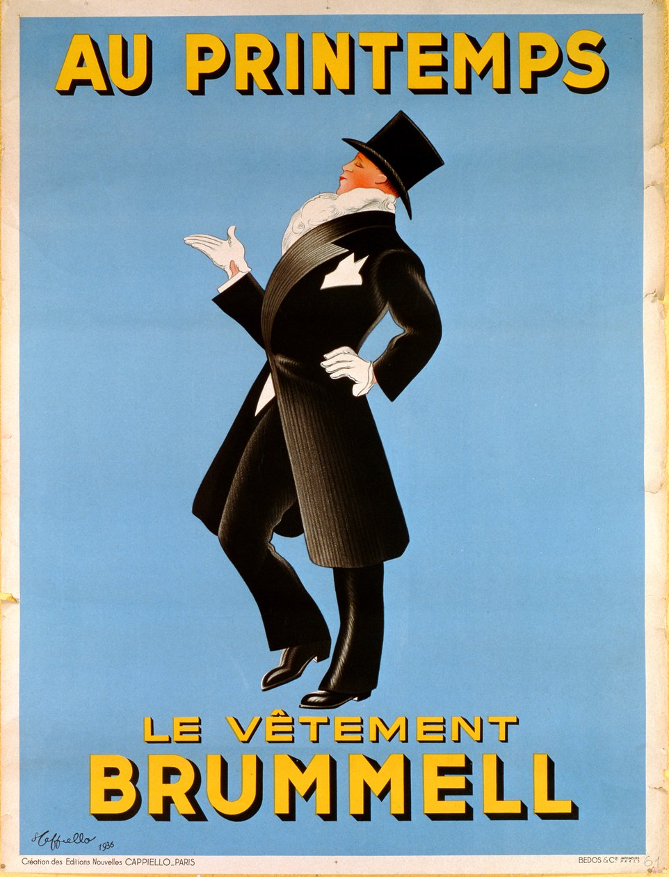 إعلان ملصق لملابس "Brummel" للرجال في متجر "Printemps" ، 1936 بواسطة ليونيتو كابيلو
