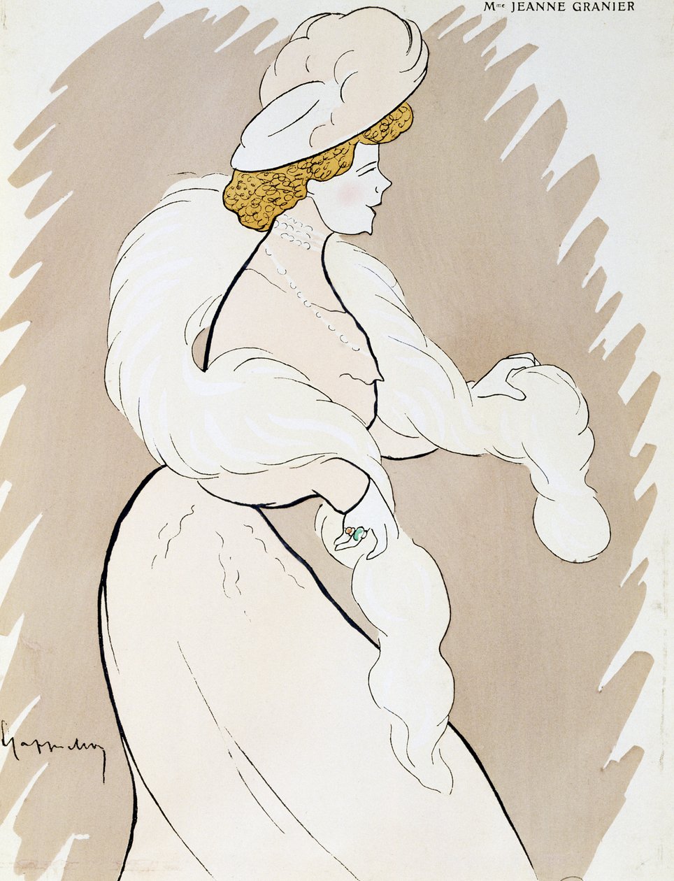 Actress Jeanne Granier (1852-1939), drawing by Leonetto Cappiello (1875-1942) بواسطة ليونيتو كابيلو