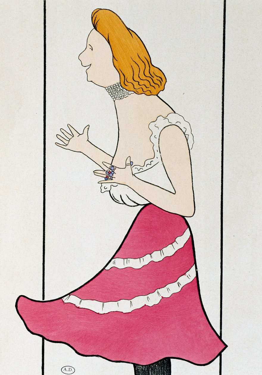 Actress Mademoiselle Cassive in La Dame de Chez Maxim, by Georges Feydeau (1862-1921), caricature of 1899 by Leonetto Cappiello (1875-1942) بواسطة ليونيتو كابيلو