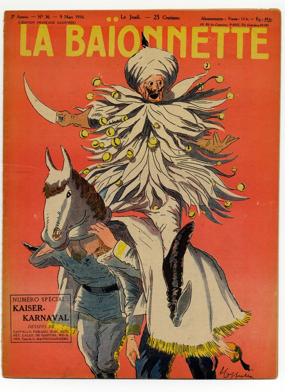 غلاف كتاب "La Baionnette" ، ساخر بألوان بواسطة ليونيتو كابيلو