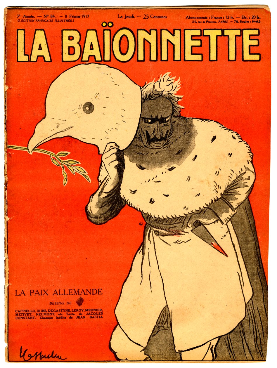 غلاف كتاب "La Baionnette" ، ساخر بألوان بواسطة ليونيتو كابيلو