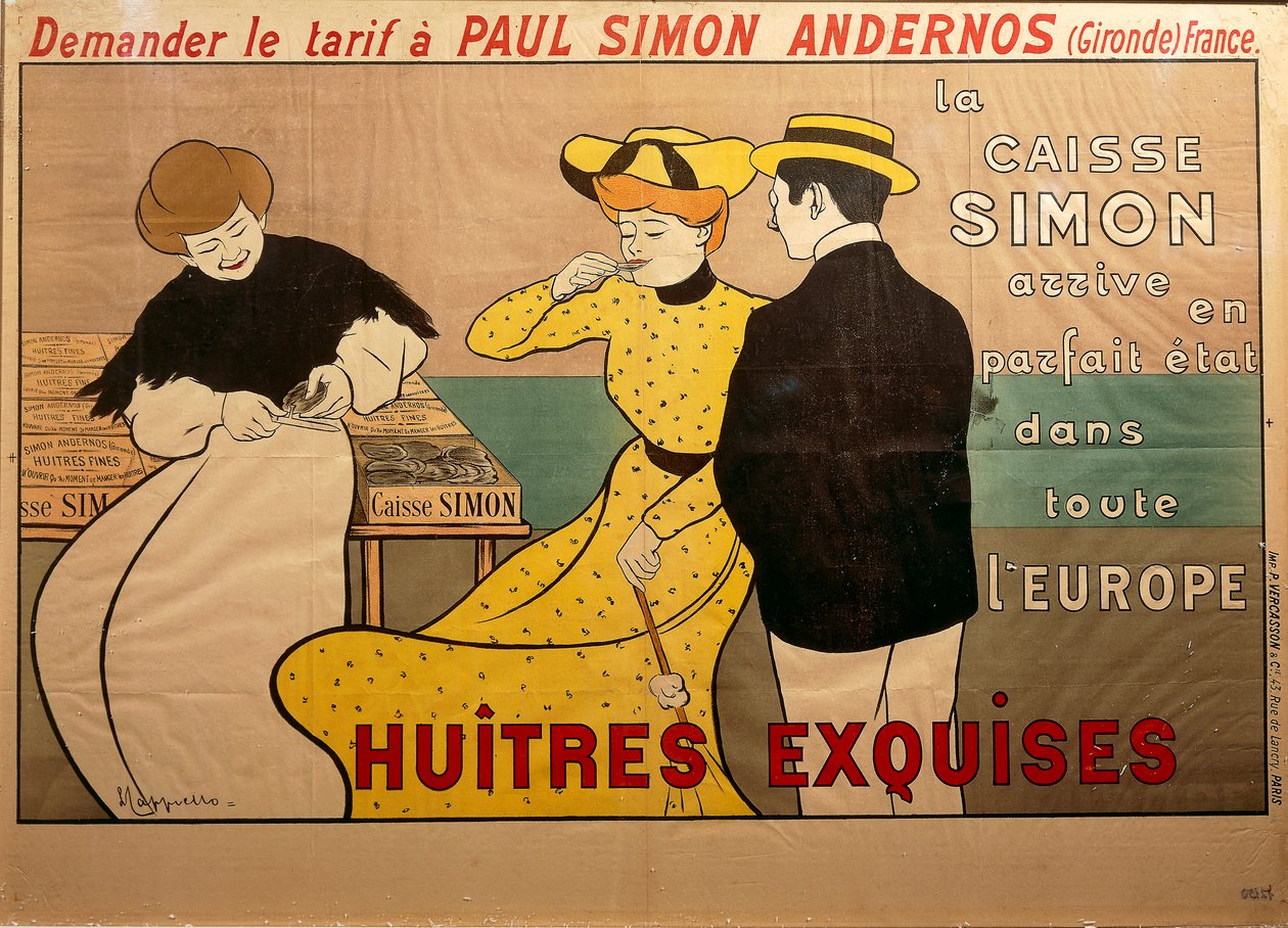 Poster advertising oyster sale, by Leonetto Cappiello بواسطة ليونيتو كابيلو