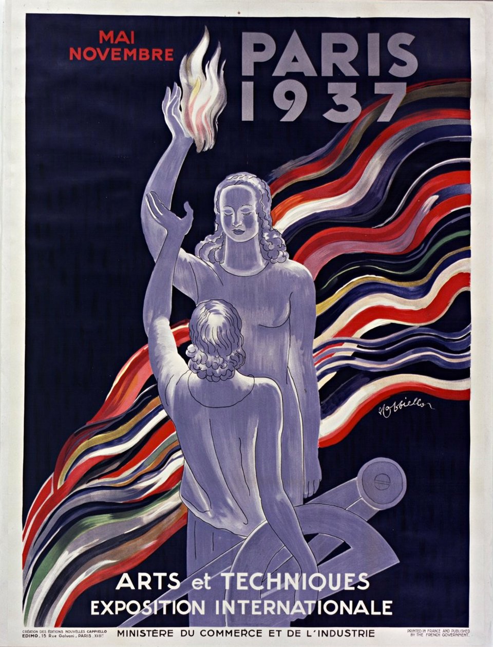 ملصق المعرض الدولي لعام 1937 في باريس ، 1937. بواسطة ليونيتو كابيلو