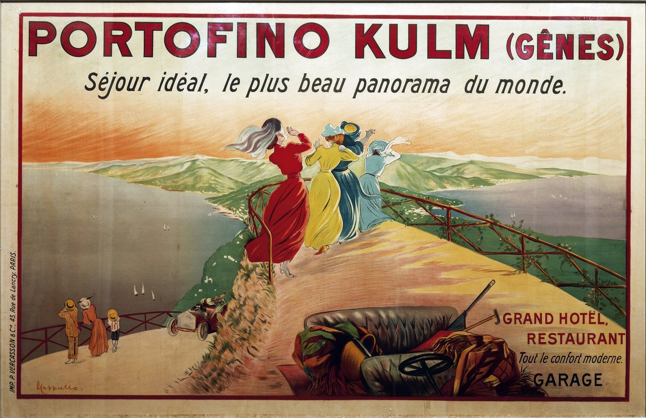 Posters, 20th century. Advertisement for Portofino hotel. Portofino Kulm (Genes) (poster) بواسطة ليونيتو كابيلو