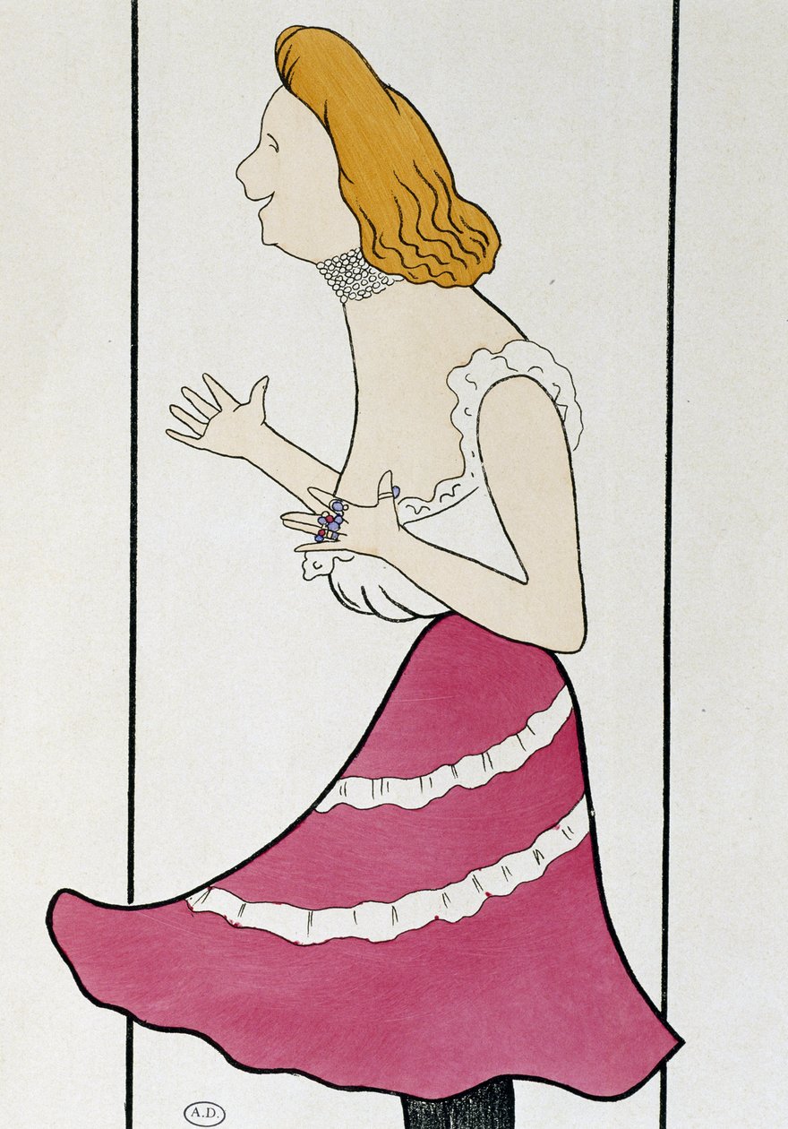 الممثلة Mademoiselle Cassive في La Dame de Chez Maxim ، بقلم جورج فيديو (1862-1921) ، كاريكاتير 1899 (رسم) بواسطة ليونيتو كابيلو