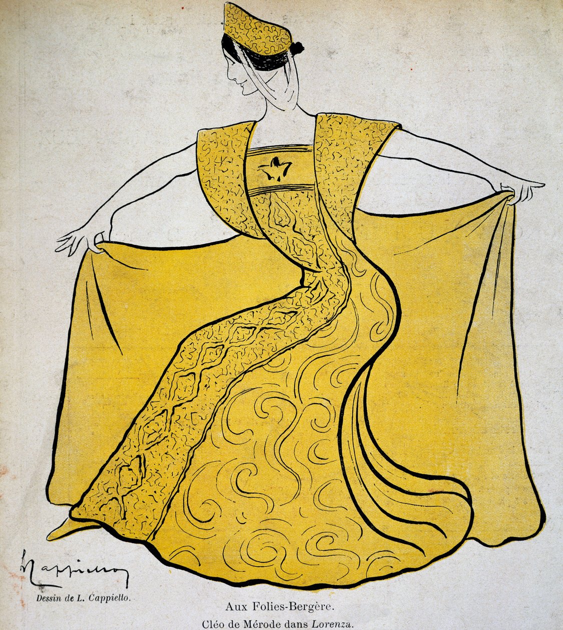 The dancer Cleo in the ballet pantomime Lorenza at the Folies Bergere بواسطة ليونيتو كابيلو