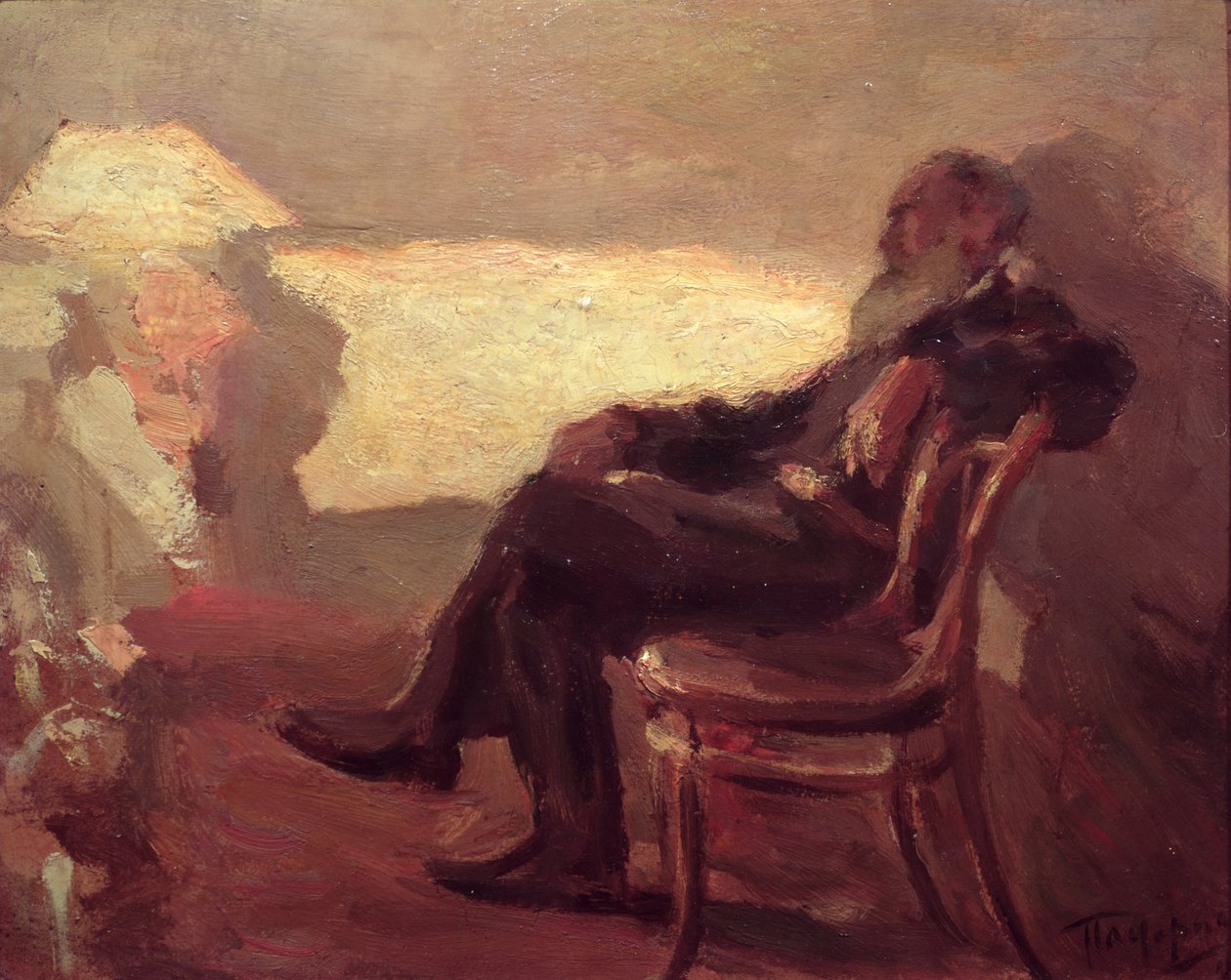 ليف نيكولايفتش تولستوي (1828-1910) 1901 (زيت على البطاقة) بواسطة ليونيد أوسيبوفيتش باسترناك