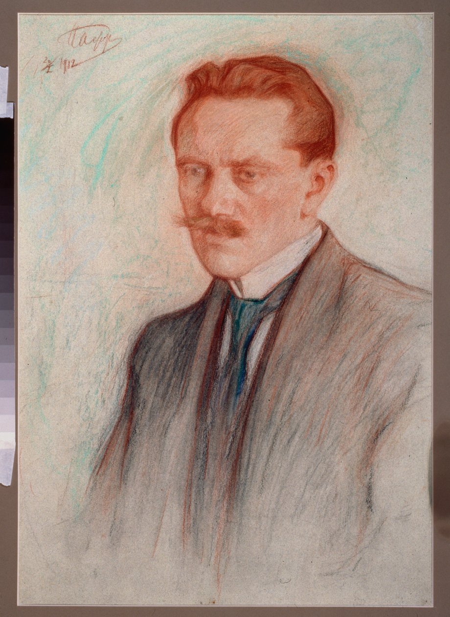 صورة للشاعر جورجي بالتروسيتيس (1873-1944). عمل ليونيد أوسيبوفيتش باسترناك (1862-1945) ، متفائل وطباشير على الورق بواسطة ليونيد أوسيبوفيتش باسترناك