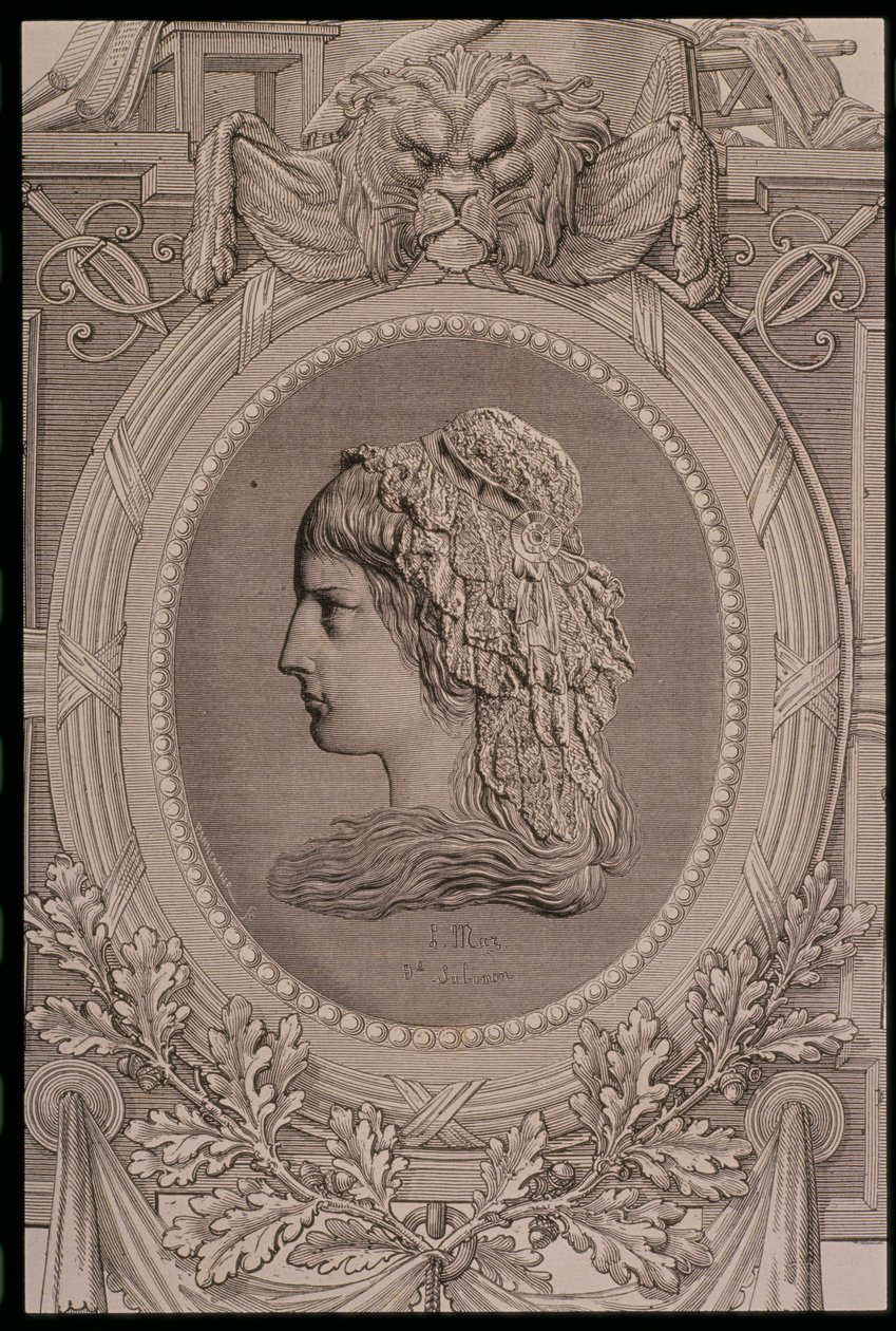 شارلوت كوردي (1768-1793) منقوش بواسطة ستيفان بانيميكر (1847-1930) بواسطة ليوبولد مارس