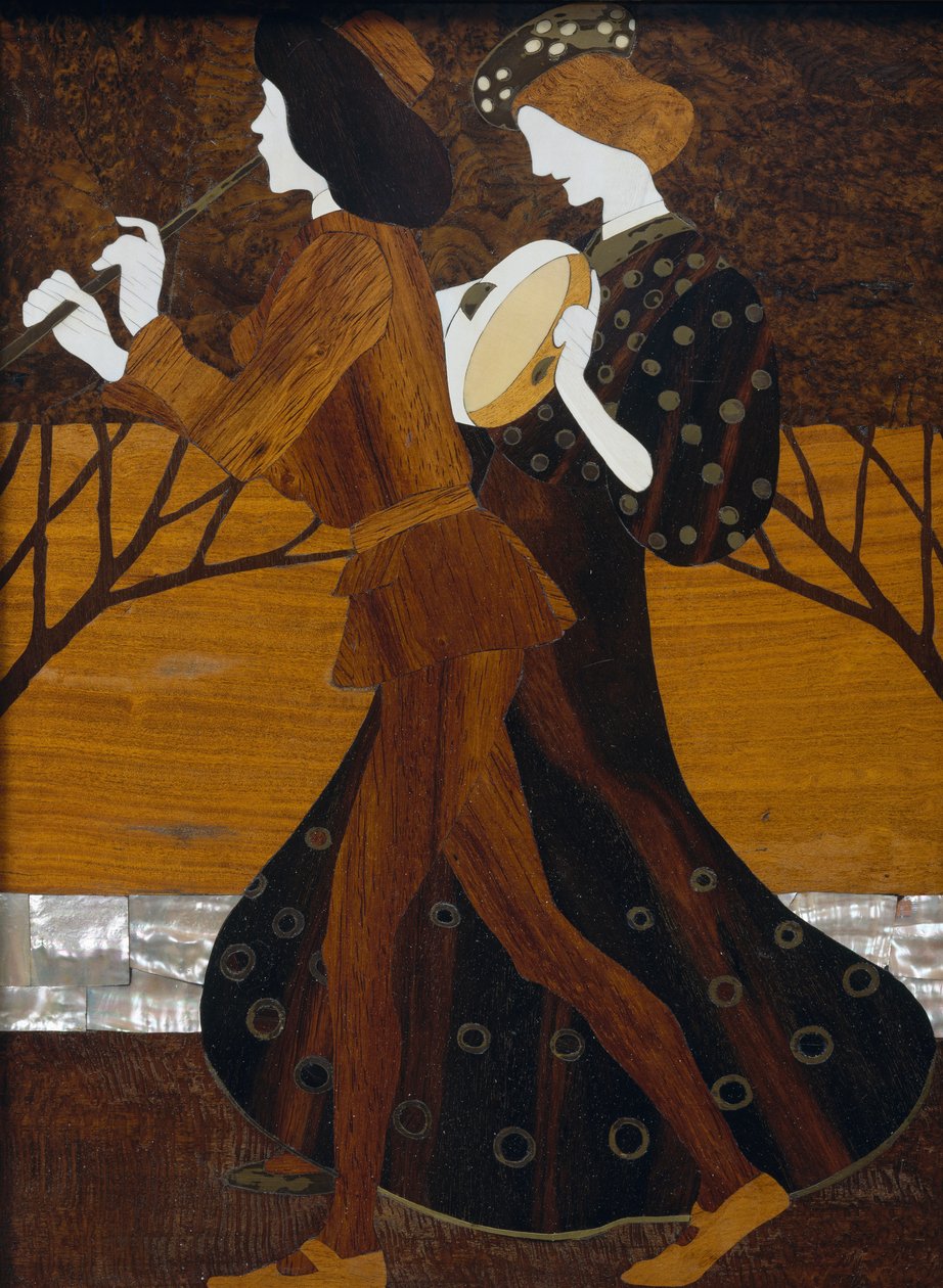 خزانة ذات أدراج ، حوالي 1908 ، من تصميم ليوبولد باور (1872-1938) ، من خشب الجوز والنحاس والصدف ، التفاصيل ، النمسا ، القرن العشرين بواسطة ليوبولد باور