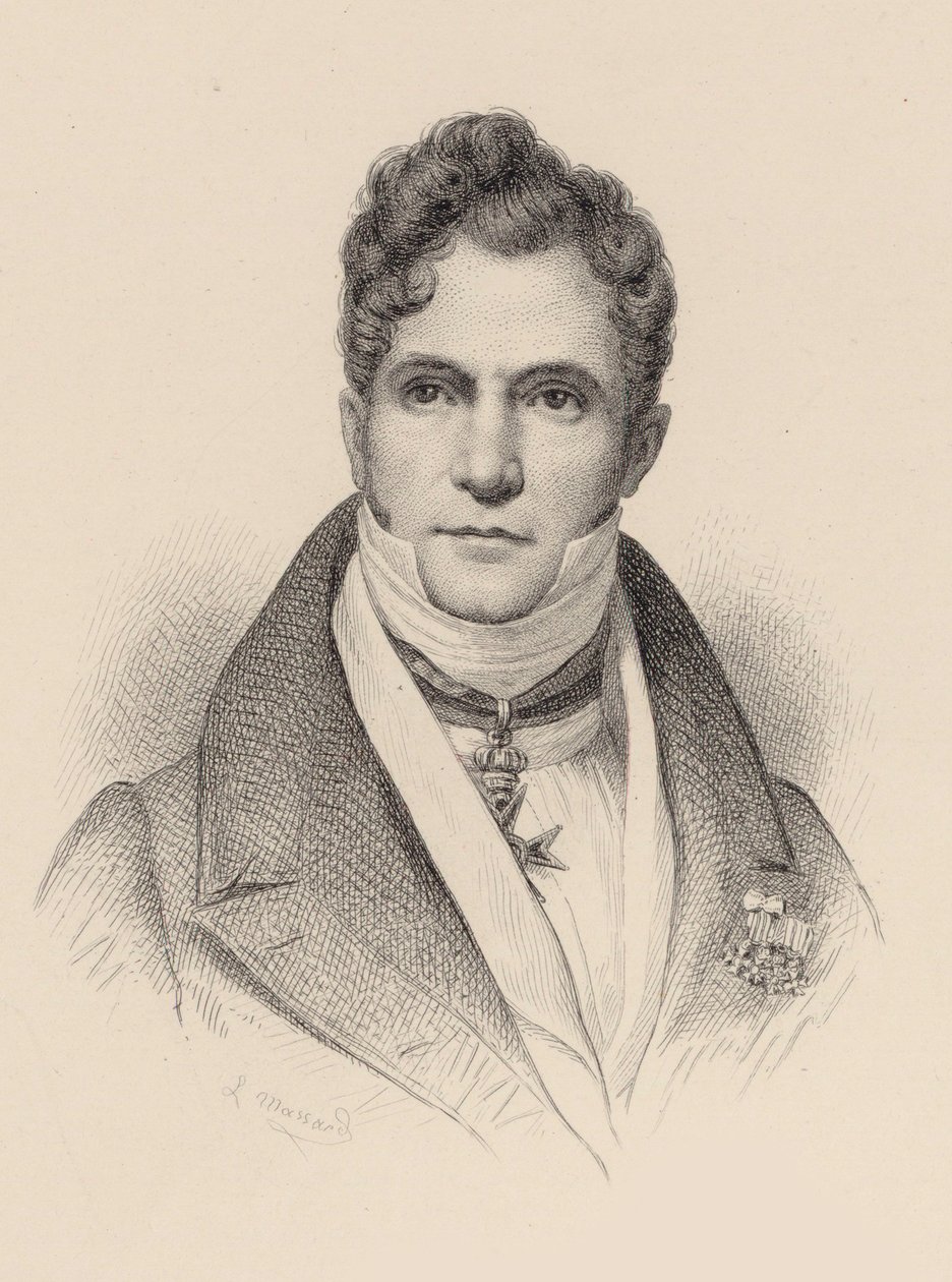 صورة للموصل والملحن Gaspare Spontini 1774-1851. بواسطة ليوبولد ماسارد