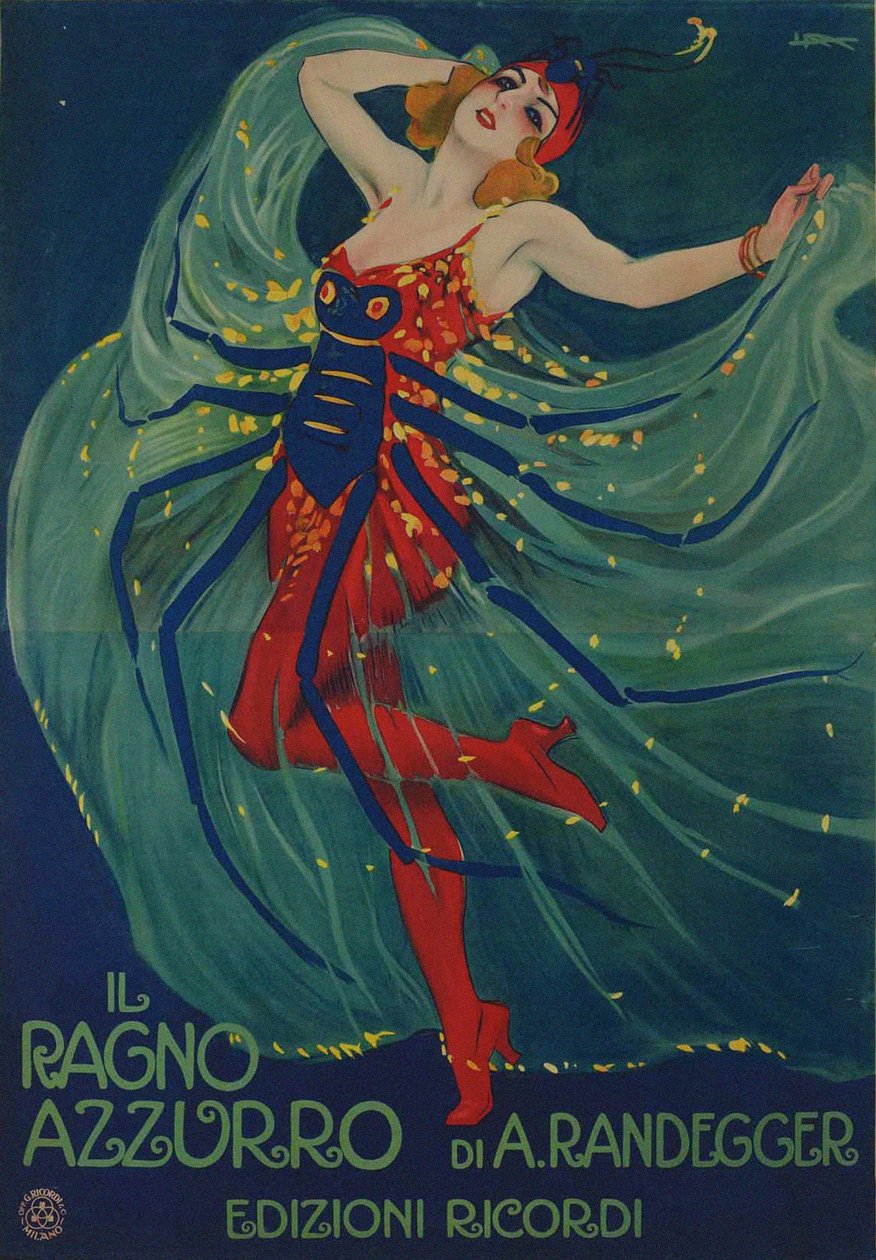العنكبوت الأزرق العنكبوت الأزرق بواسطة ألبرتو إجينيو رانديغر ، 1916. بواسطة ليوبولدو ميتليكوفيتز