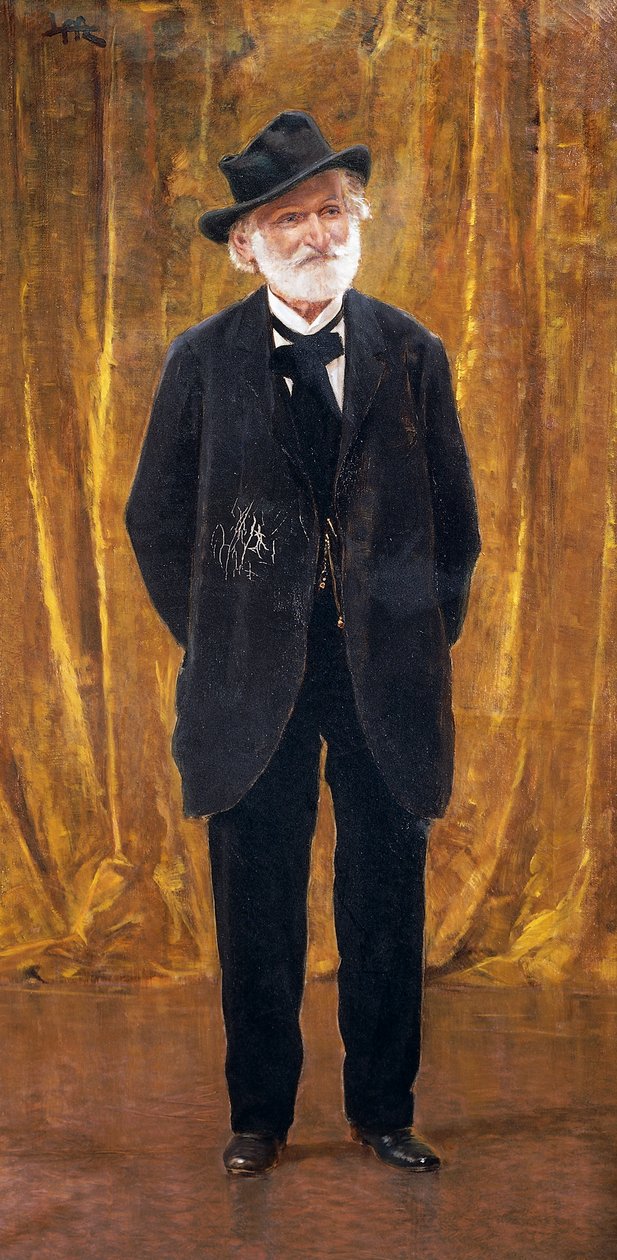 Portrait of Guiseppe Verdi (oil on canvas) بواسطة ليوبولدو ميتليكوفيتز
