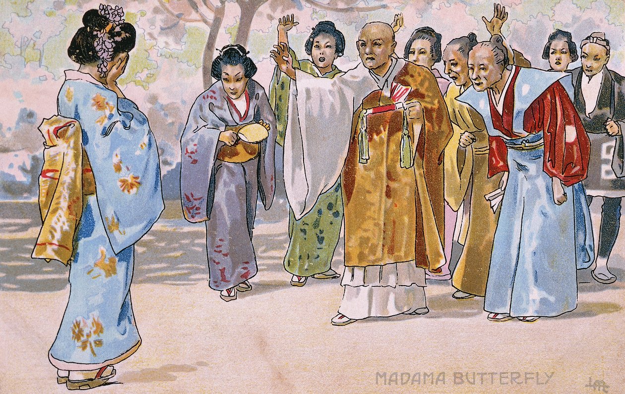 بطاقة بريدية تم إنشاؤها للعرض الأول لفيلم "Madame Butterfly" في بريشيا بواسطة ليوبولدو ميتليكوفيتز